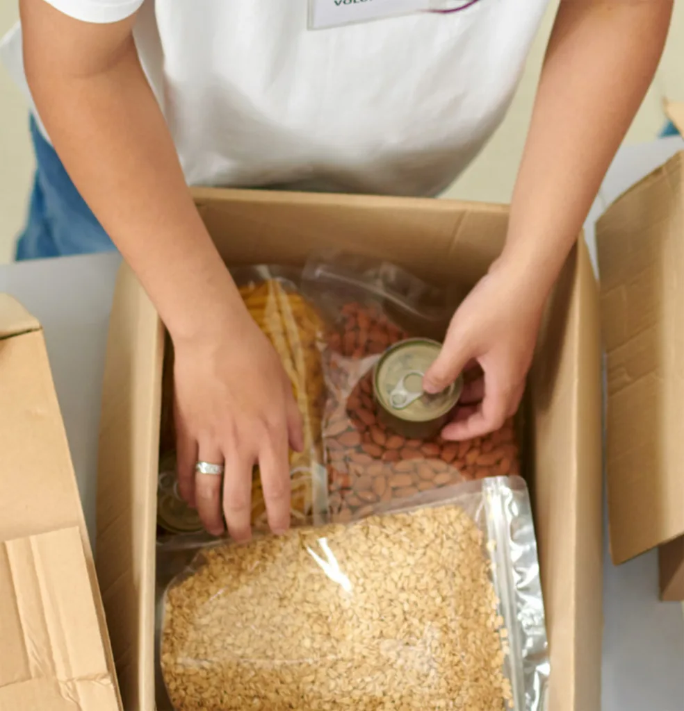 Person packing food