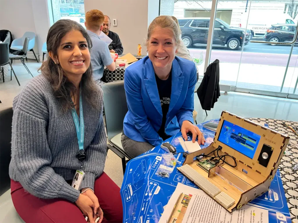 2 women attend a Boot Up activity